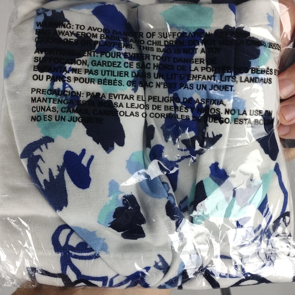 CRISTINA MARTINEZ Kids Print Cotton Hoodie Ivory Blue Grow To Bloom Size 7 NWT - Picture 3 of 6